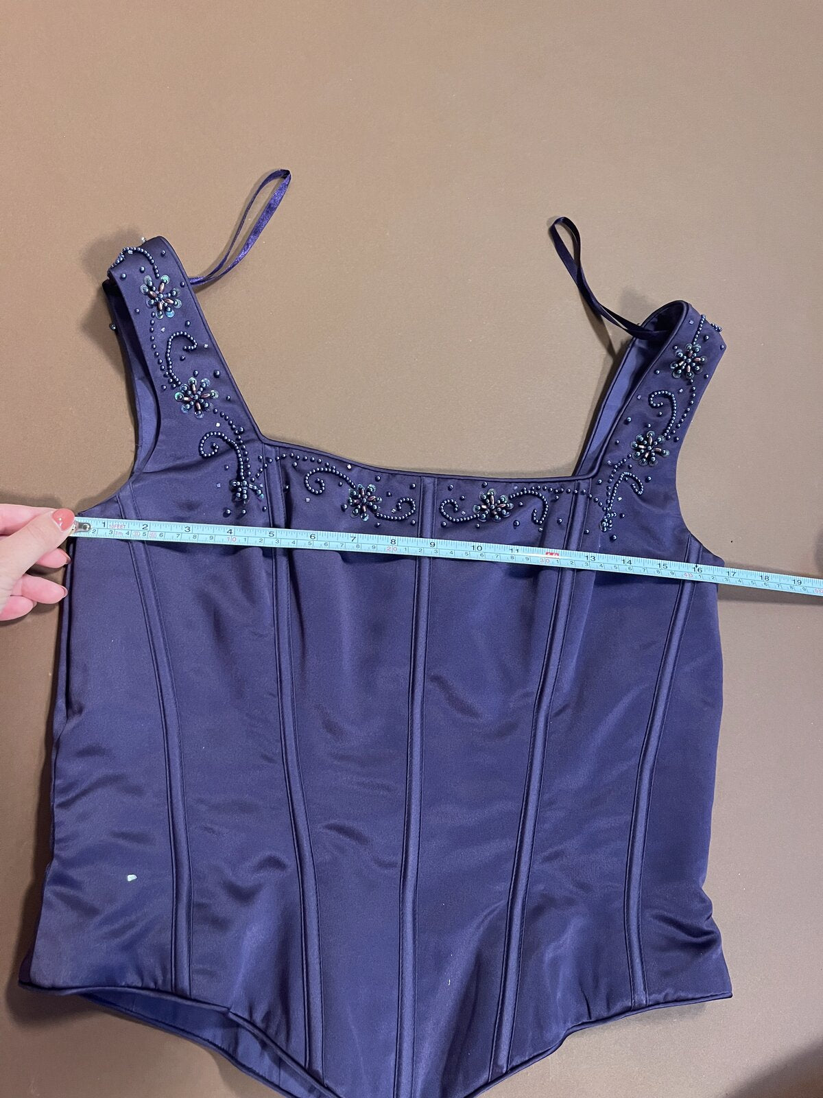 010 Paarse Gala-set met Korset Top en Satijnen Rok